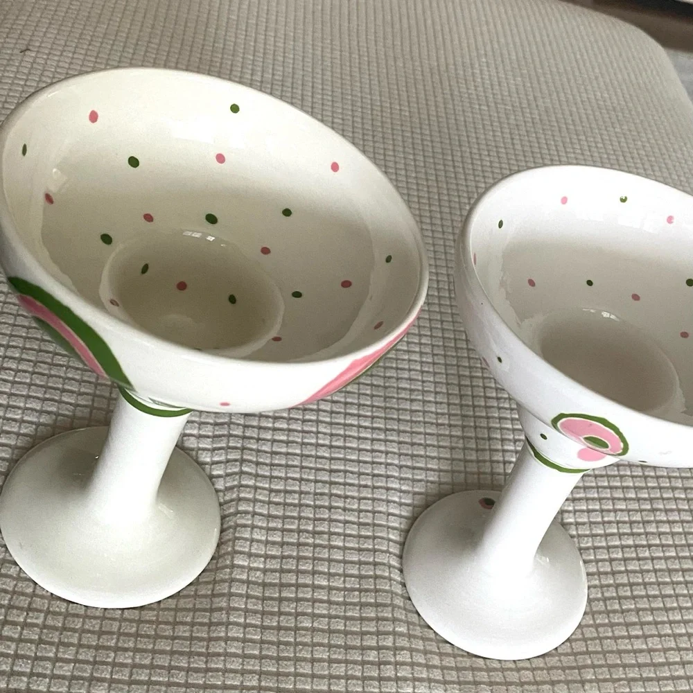 Hand-Painted Ceramic Pottery Margarita Goblet Set